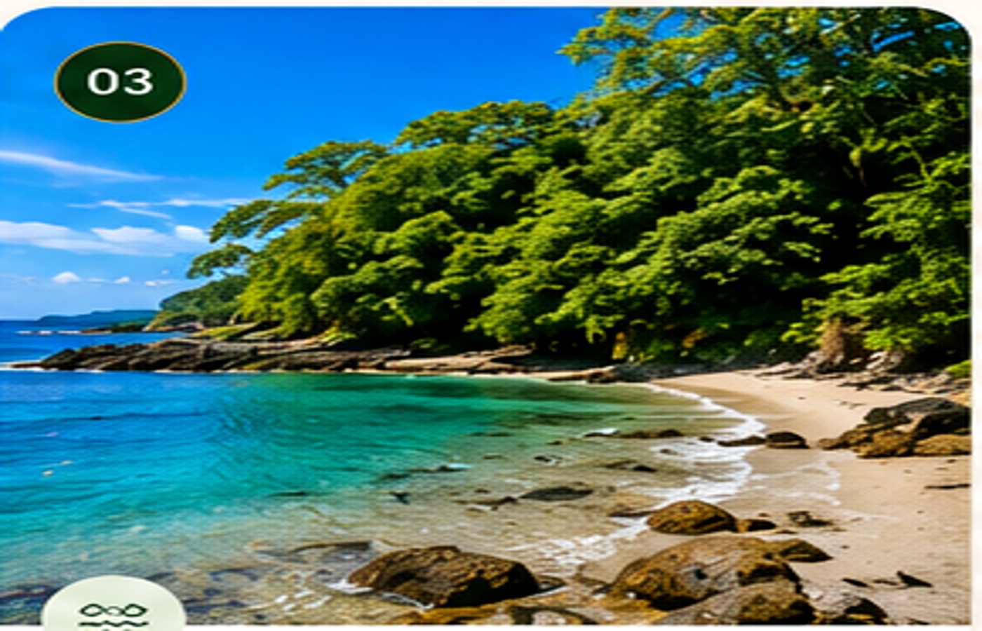 Vista ilustrativa inspirada en la costa de Cocalito y El Chorro, Montezuma